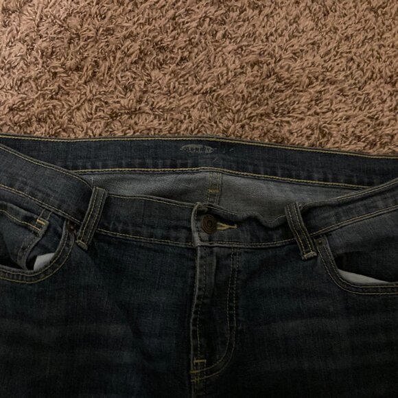 Old Navy Straight Leg Jeans 14 Long Medium Blue Denim Zip Fly Pockets Belt Loops - Picture 2 of 3